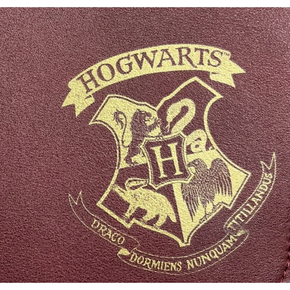 Harry Potter Hogwarts Satchel Crossbody Handbag Maroon Gold Hardware Bag